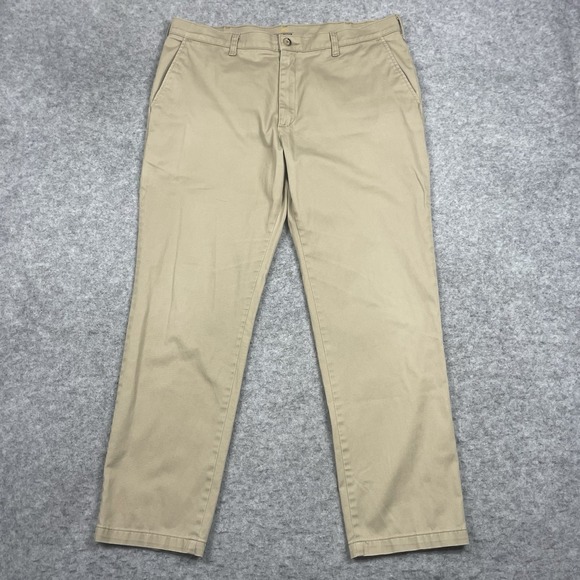 Lee Total Freedom Pants Men's 38x32 Beige Slim Fit‎ Flat Front Casual Trouser - Picture 1 of 10